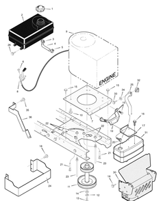 Engine Mount Diagram and Parts List for 312006X50B 2006 Briggs and Stratton Lawn Tractor
